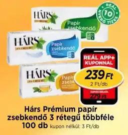 Real Hárs Prémium papír zsebkendő ajánlat