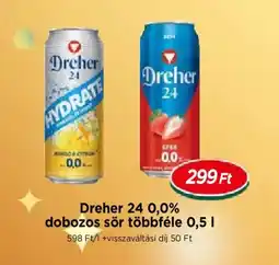 Real Dreher 24 0,0% dobozos sör ajánlat