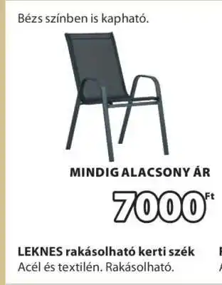 LEKNES rakásolható kerti szék