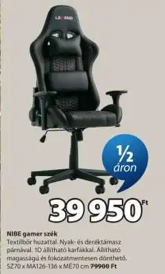 JYSK NIBE gamer szék ajánlat