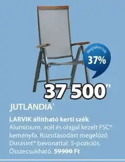 JYSK JUTLANDIA LARVIK állítható kerti szék ajánlat