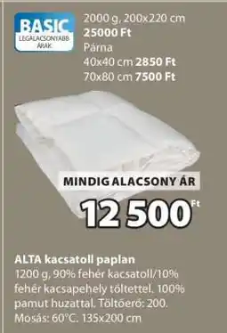JYSK ALTA kacsatoll paplan ajánlat