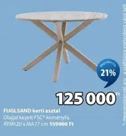 JYSK FUGLSAND kerti asztal ajánlat