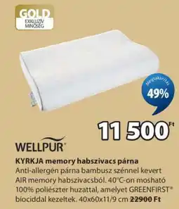 JYSK WELLPUR KYRKJA memory habszivacs párna ajánlat