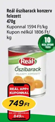 Real Reál őszibarack konzerv felezett ajánlat