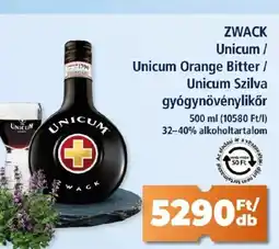 Goods Market Zwack Unicum / Unicum Orange Bitter / Unicum Szilva gyógynövénylikőr ajánlat