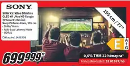 MediaMarkt Sony K77XR80 bravia 8 OLED 4K Ultra HD Google TV ajánlat