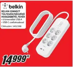MediaMarkt Belkin connect túlfeszültségvédő hosszabbító, fehér ajánlat