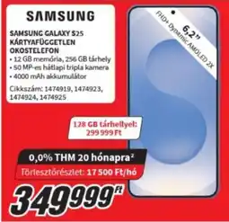 MediaMarkt Samsung Samsung galaxy S25 kártyafüggetlen okostelefon ajánlat