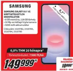 MediaMarkt Samsung galaxy A37 5 g kártyafüggetlen okostelefon ajánlat