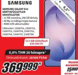 MediaMarkt Samsung galaxy S26 kártyafüggetlen okostelefon ajánlat