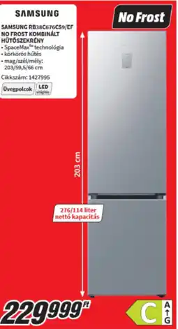 MediaMarkt Samsung RB38C676CS9/EF no frost kombinált hűtőszekrény ajánlat