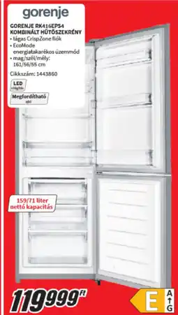 MediaMarkt Gorenje RK416EPS4 kombinált hűtőszekrény ajánlat