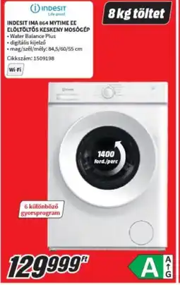 MediaMarkt Indesit ima 864 mytime ee elöltöltős keskeny mosógép ajánlat