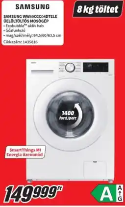 MediaMarkt Samsung WW80CGC04DTELE elöltöltős mosógép ajánlat