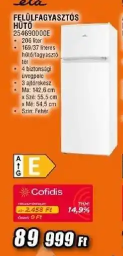 Expert Eta felülfagyasztós hűtő ajánlat