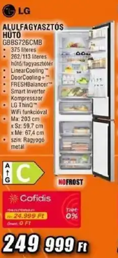 Expert LG alulfagyasztós hűtő ajánlat