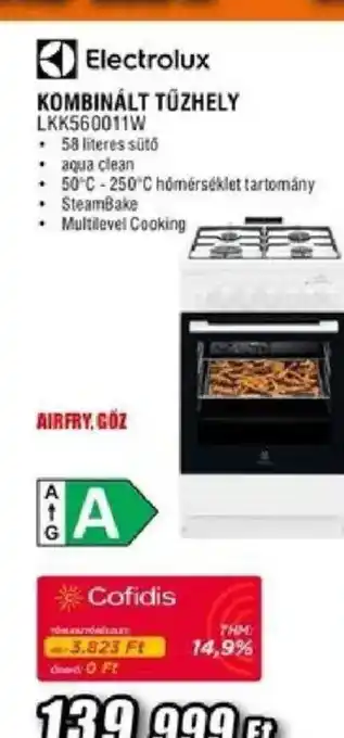 Expert Electrolux kombinált tűzhely ajánlat
