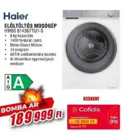 Expert Haier elöltöltős mosógép ajánlat