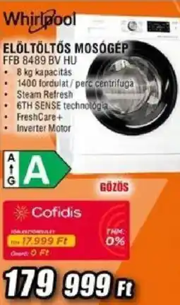 Expert Whirlpool elöltöltős mosógép ajánlat