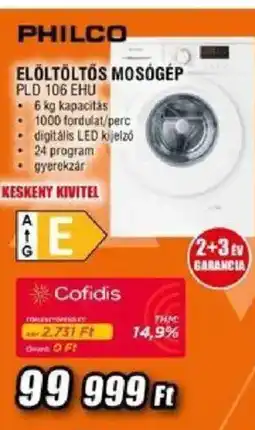 Expert Philco elöltöltős mosógép ajánlat