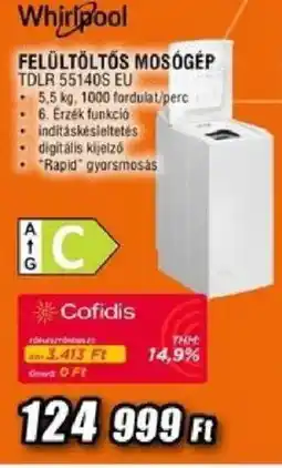 Expert Whirlpool felültöltős mosógép ajánlat
