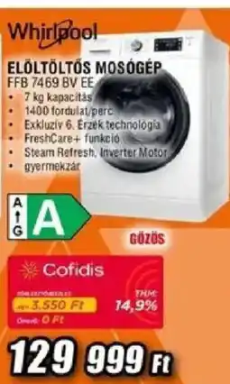 Expert Whirlpool elöltöltős mosógép ajánlat