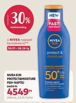 Rossmann NIVEA SUN PROTECT&MOISTURE F50+ NAPTEJ ajánlat