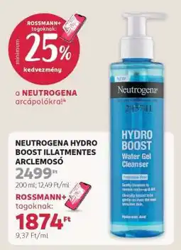 Rossmann NEUTROGENA HYDRO BOOST ILLATMENTES ARCLEMOSÓ ajánlat