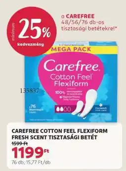 Rossmann CAREFREE COTTON FEEL FLEXIFORM FRESH SCENT TISZTASÁGI BETÉT ajánlat