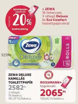 Rossmann ZEWA DELUXE KAMILLÁS TOALETT PAPÍR ajánlat