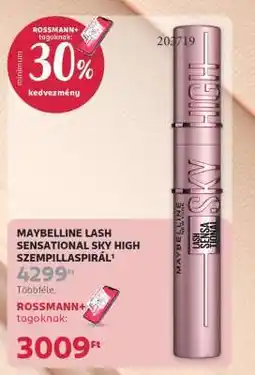 Rossmann MAYBELLINE LASH SENSATIONAL SKY HIGH SZEMPILLASPIRÁL ajánlat