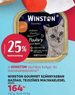 Rossmann WINSTON GOURMET SZÁRNYASBAN GAZDAG, TEJSZÍNES MACSKAELEDEL ajánlat