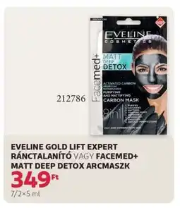 Rossmann EVELINE GOLD LIFT EXPERT RÁNCATALANÍTÓ VAGY FACEMED+ MATT DEEP DETOX ARCMASZK ajánlat