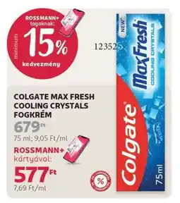 Rossmann Colgate Max Fresh Cooling Crystals fogkrém ajánlat