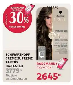 Rossmann Schwarzkopf Creme Supreme tartós hajfesték ajánlat