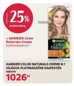 Rossmann GARNIER COLOR NATURALS CREME 8.1 VILÁGOS PLATINASZŐKE HAJFESTÉK ajánlat