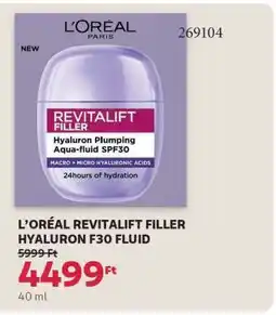 Rossmann L'ORÉAL REVITALIFT FILLER HYALURON F30 FLUID ajánlat
