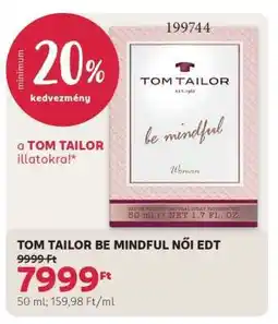 Rossmann TOM TAILOR BE MINDFUL NŐI EDT ajánlat