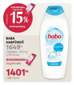 Rossmann Baba habfürdő ajánlat