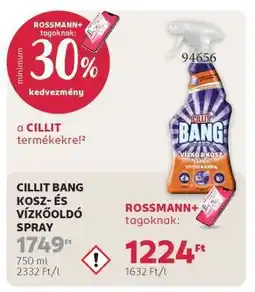 Rossmann CILLIT BANG KOSZ- ÉS VÍZKŐOLDÓ SPRAY ajánlat