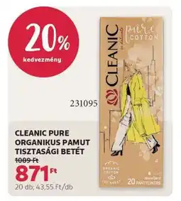 Rossmann CLEANIC PURE ORGANIKUS PAMUT TISZTASÁGI BETÉT ajánlat