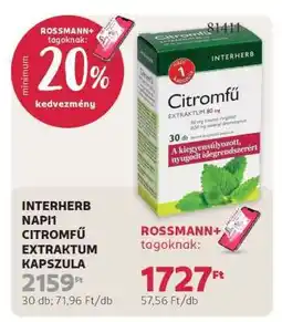 Rossmann INTERHERB NAPI1 CITROMFŰ EXTRAKTUM KAPSZULA ajánlat