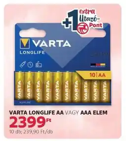 Rossmann VARTA LONGLIFE AA VAGY AAA ELEM ajánlat