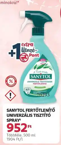 Rossmann SANYTOL FERTŐTLENÍTŐ UNIVERZÁLIS TISZTÍTÓ SPRAY ajánlat
