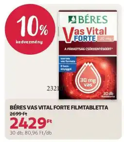 Rossmann BÉRES VAS VITAL FORTE FILMTABLETTA ajánlat