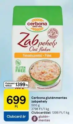 Tesco Cerbona gluténmentes zabpehely ajánlat