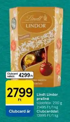 Tesco Lindt Lindor praliné ajánlat