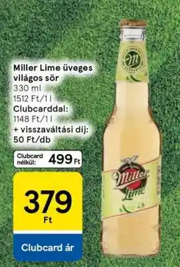 Tesco Miller Lime üveges világos sör ajánlat