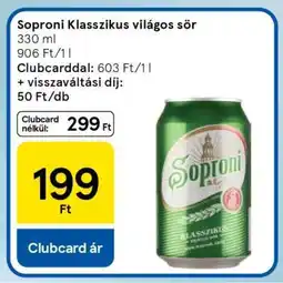 Tesco SOPRONI KLASSZIKUS VILÁGOS SÖR ajánlat